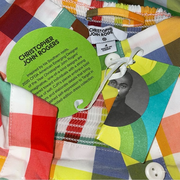 Christopher John Rogers x Target Cute, Colorful Plaid Dress – Size 4 – NWT - Picture 7 of 7